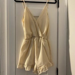 Yellow and White stripe romper